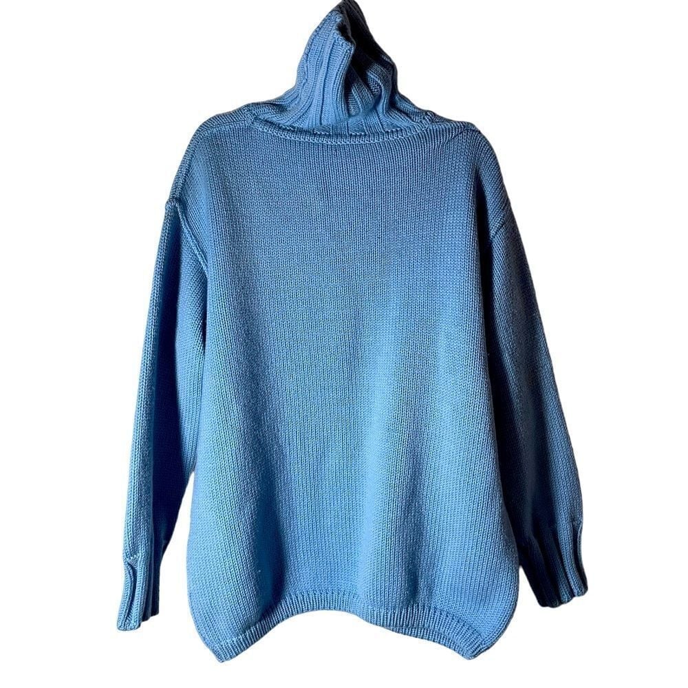 Escada Sport 100% New Wool Blue Turtleneck Sweater