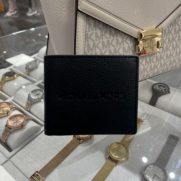 Michael Kors Cooper Pebbled Leather Billfold Wallet With Coin Pouch 36S4LCOF3I