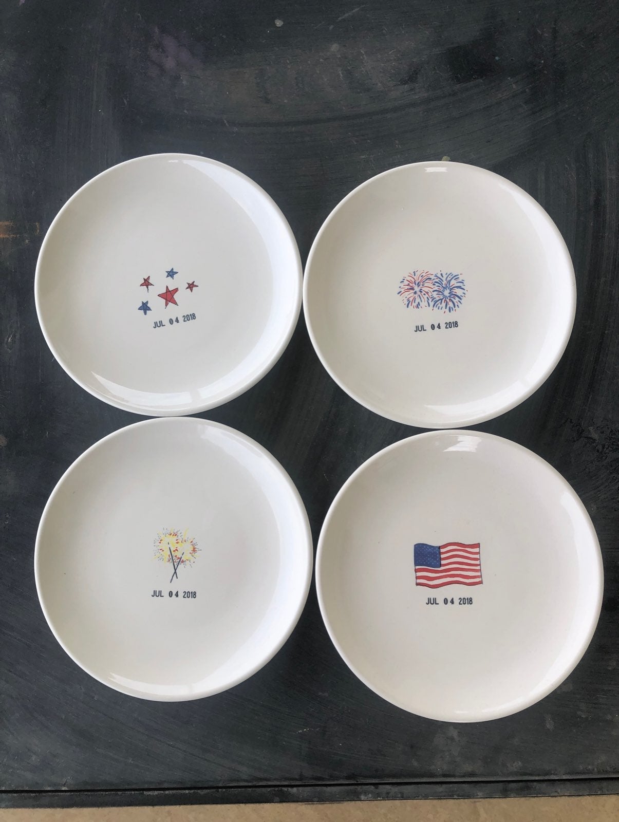 Rae Dunn 4th of July plates