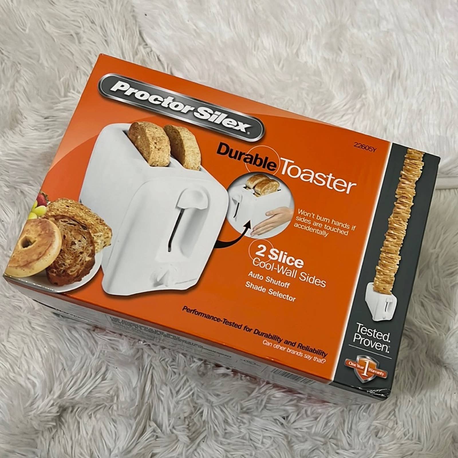 Proctor Silex 2 Slice Cool Wall Toaster 22611 White Auto Shut Off Proctor Silex 2 Slice Cool Wall Toaster 22611 White Auto Shut Off
