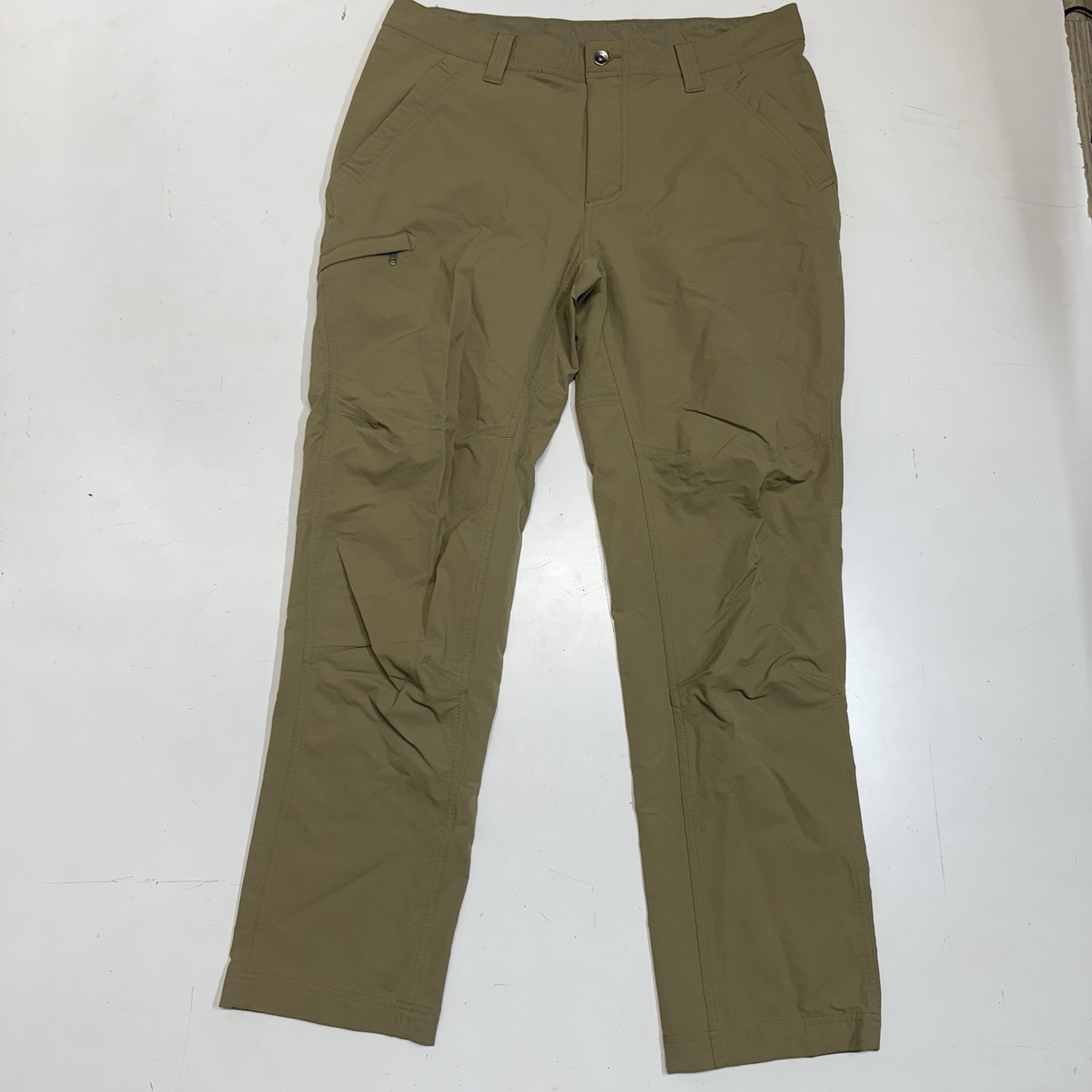 Marmot Men's 36x32 Nylon Pants Brown Zipper Tech Pocket Stretch Trail Hiking