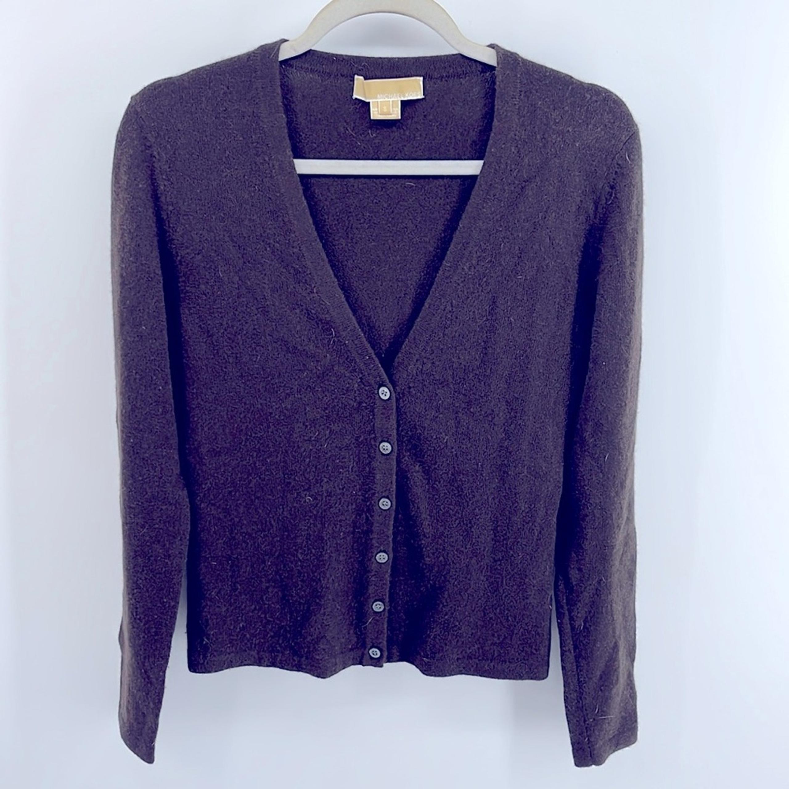 Michael Kors 100% cashmere V-neck button up knit cardigan sweater sz S