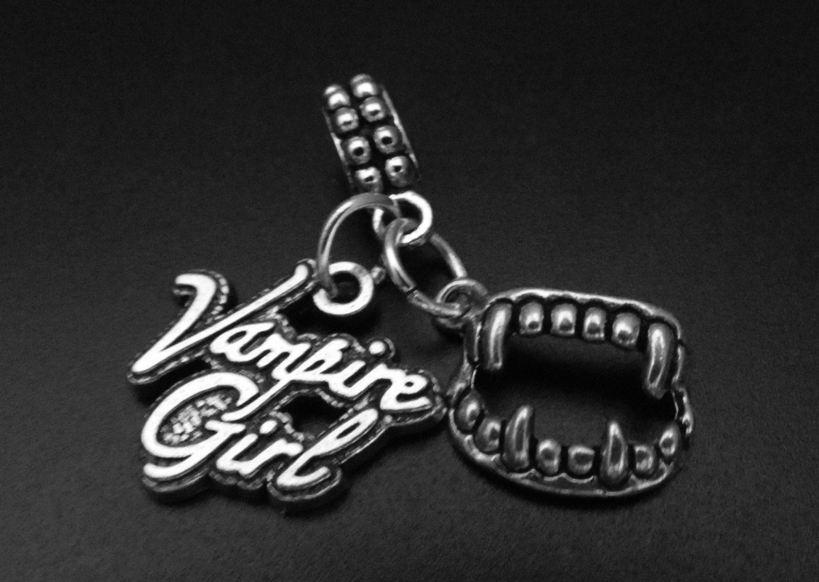 Vampire girl & teeth dracula charm for pandora james avery