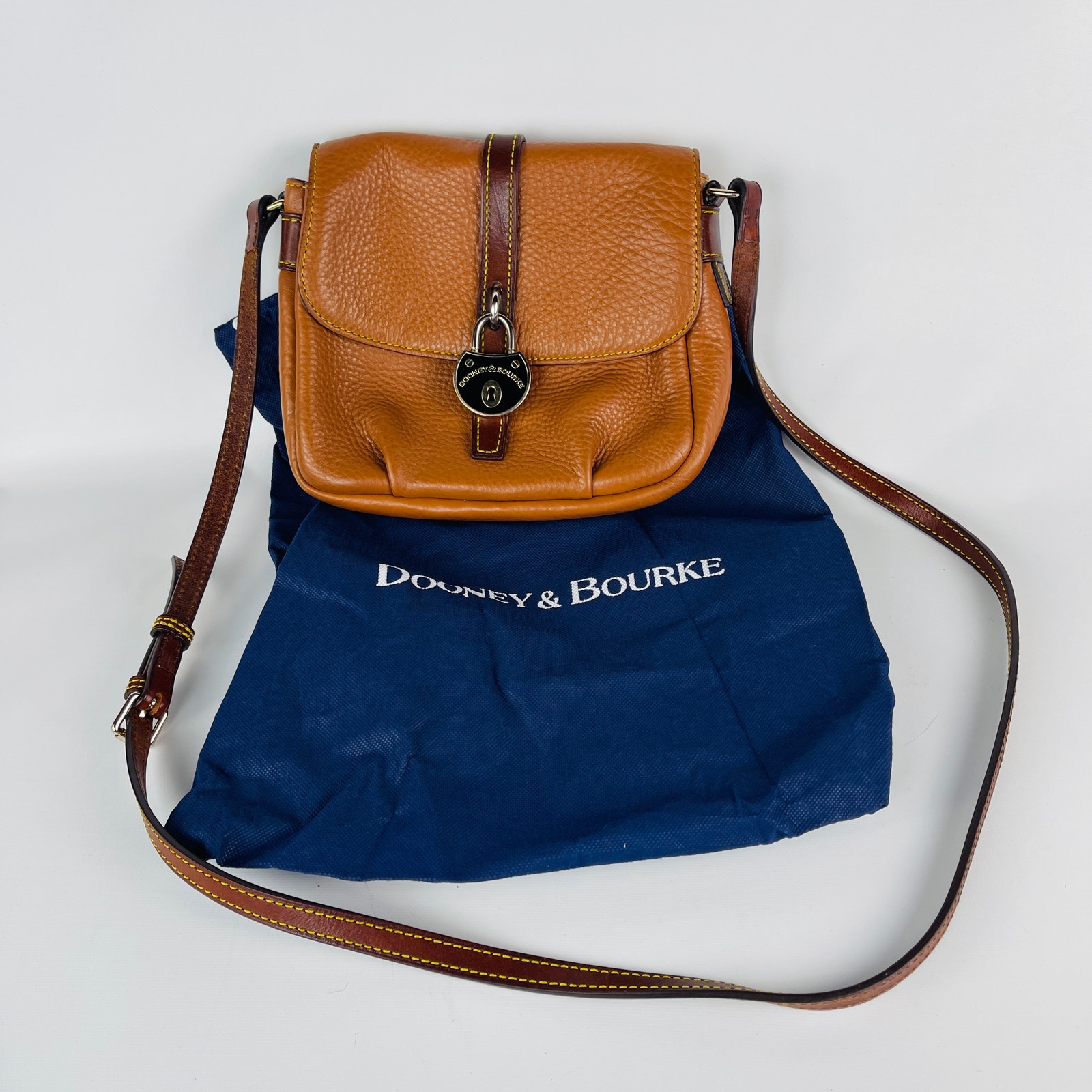 DOONEY & BOURKE Samba Brown Pebbled Leather Flap Crossbody Bag