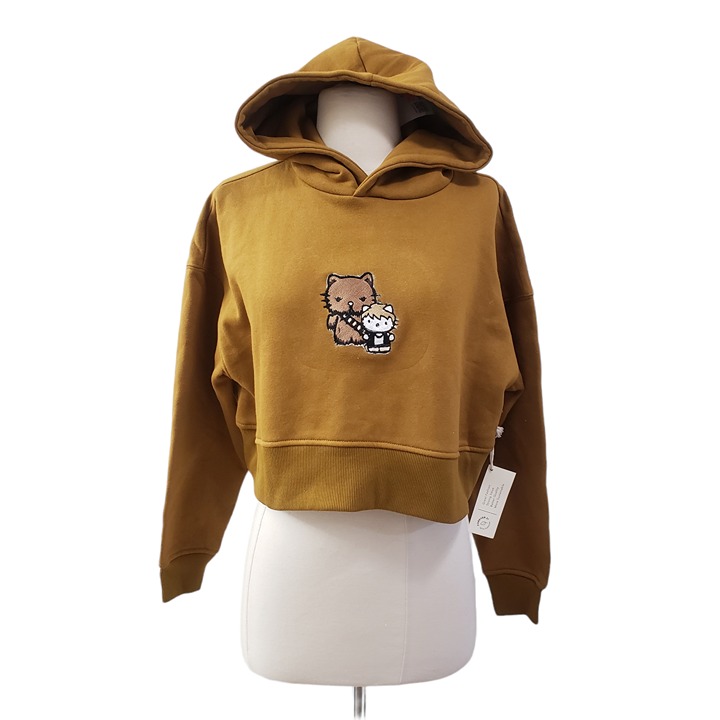 Hello Kitty Star Wars Hans Solo Chewbacca Hoodie Sweatshirt Brown Size L