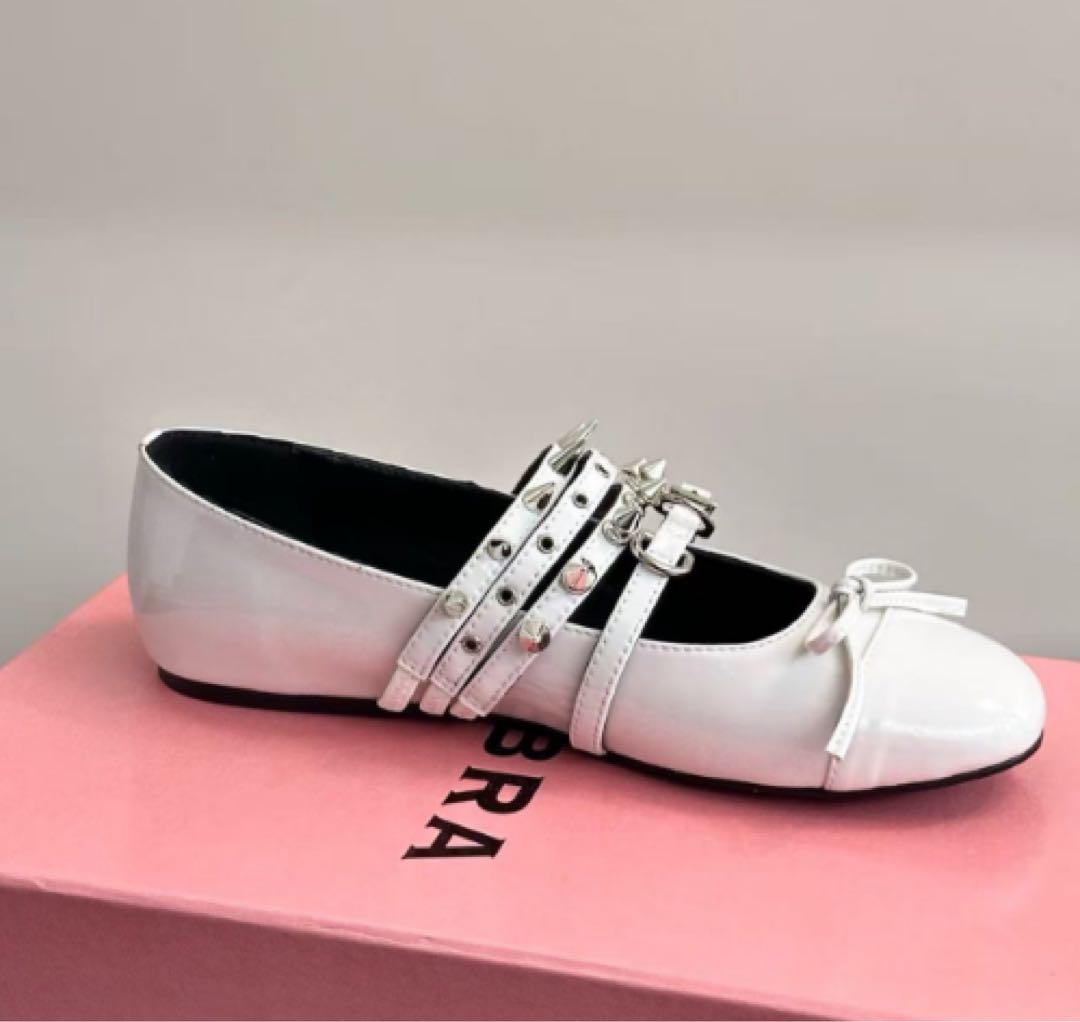 ABRA Spike Ballerina Flats White 37