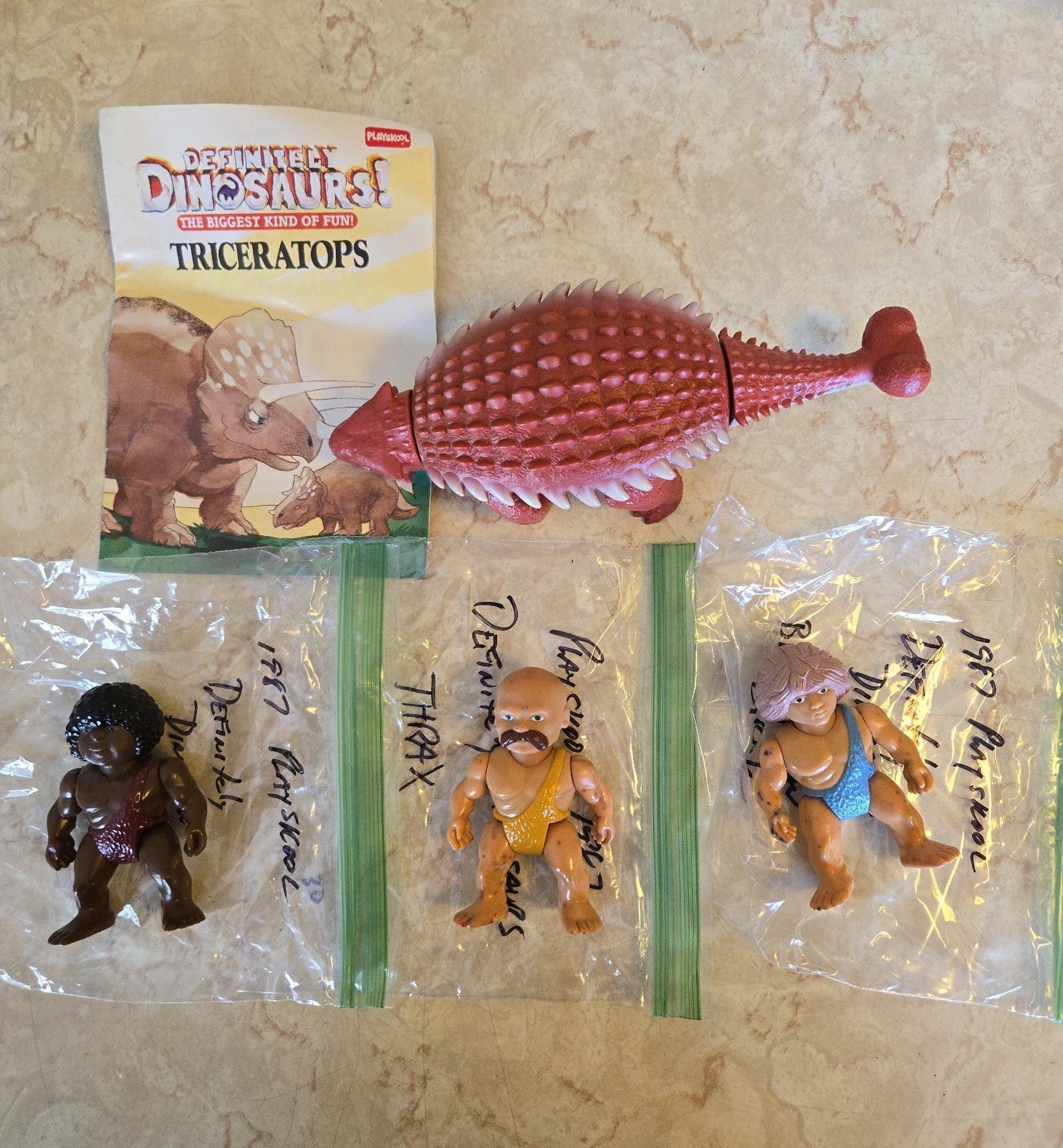 Playskool Vintage 1987 Definitely Dinosaurs set of four