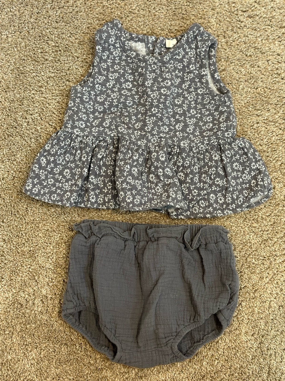 Quincy Mae Flutter Blouse + Bloomer Set 18-24 months