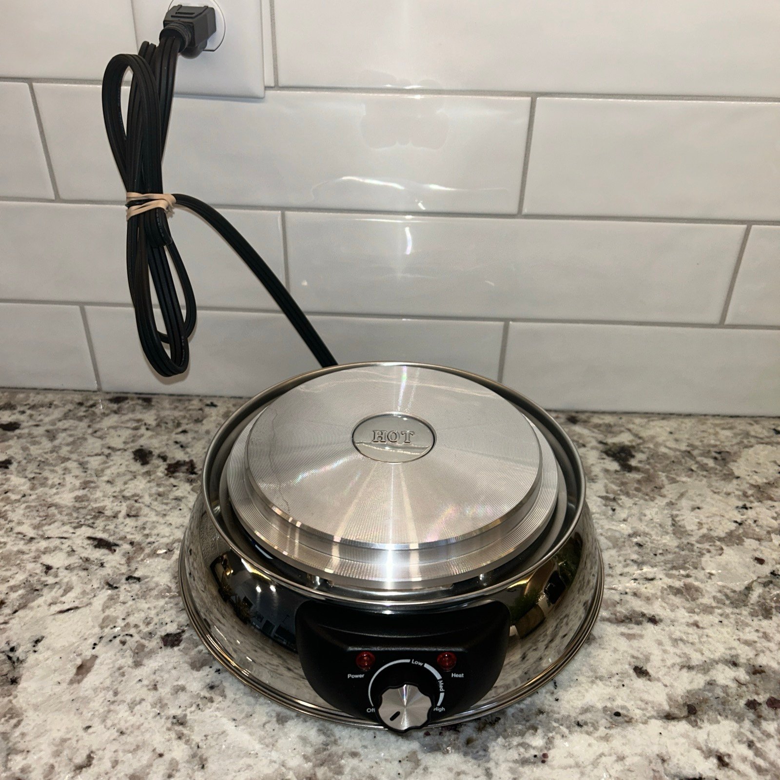 Aroma Housewares ASP-610 Dual-Sided Shabu Hot Pot 5Qt Stainless Steel BASE ONLY