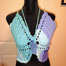 Handmade crochet butterfly top