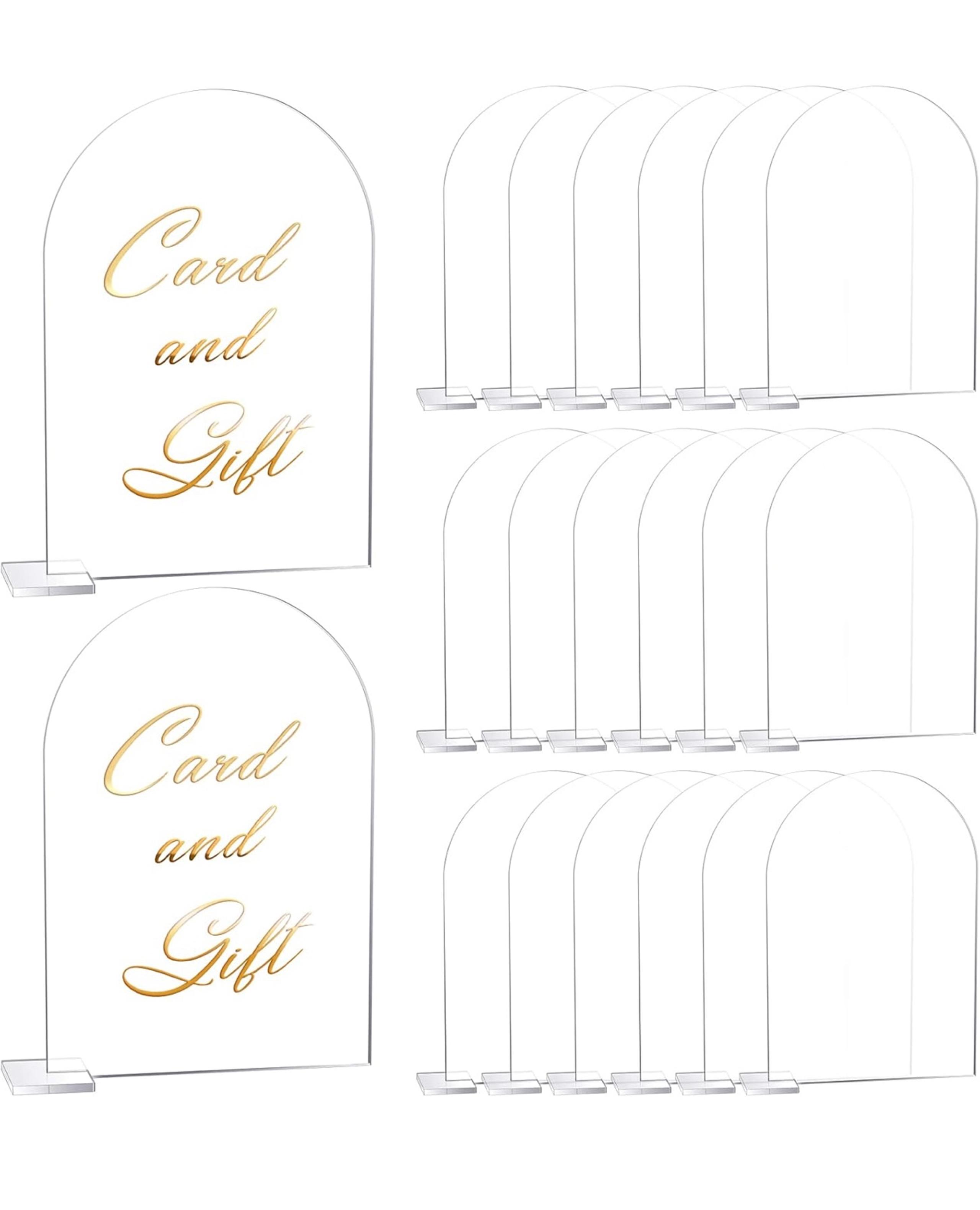 4x6 Inch blank Clear Arch Acrylic Sign Wedding Table Numbers with Stand