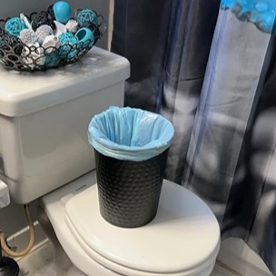 Hand Hammered Metal Wastebasket Trash Can for Home