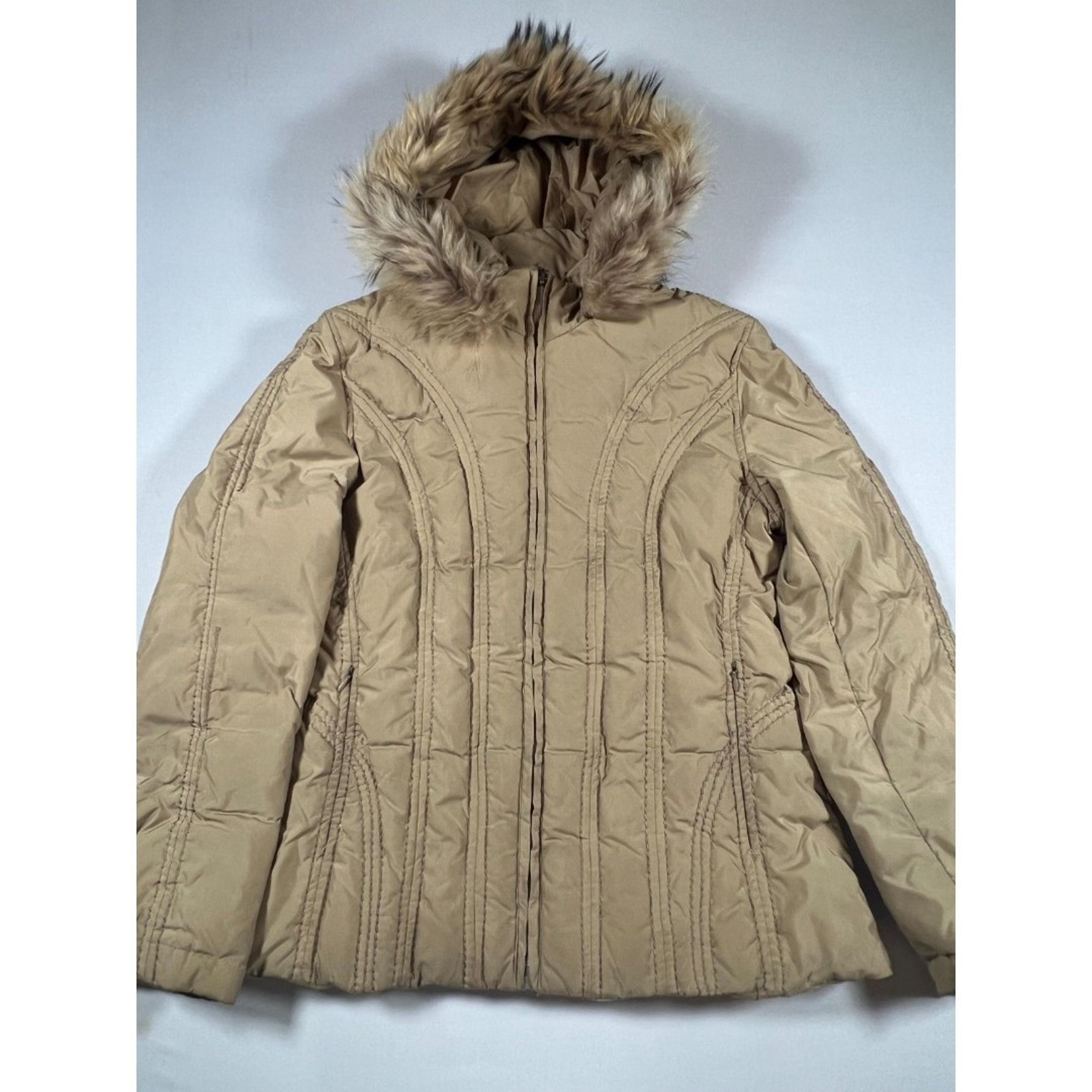 Via Spiga Raccon Fur Lined Waterfowl Down Puffer Jacket