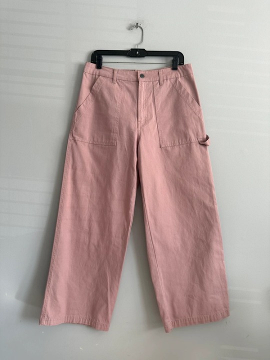 wide leg crop pink jeans high rise cargo pants women’s size 12
