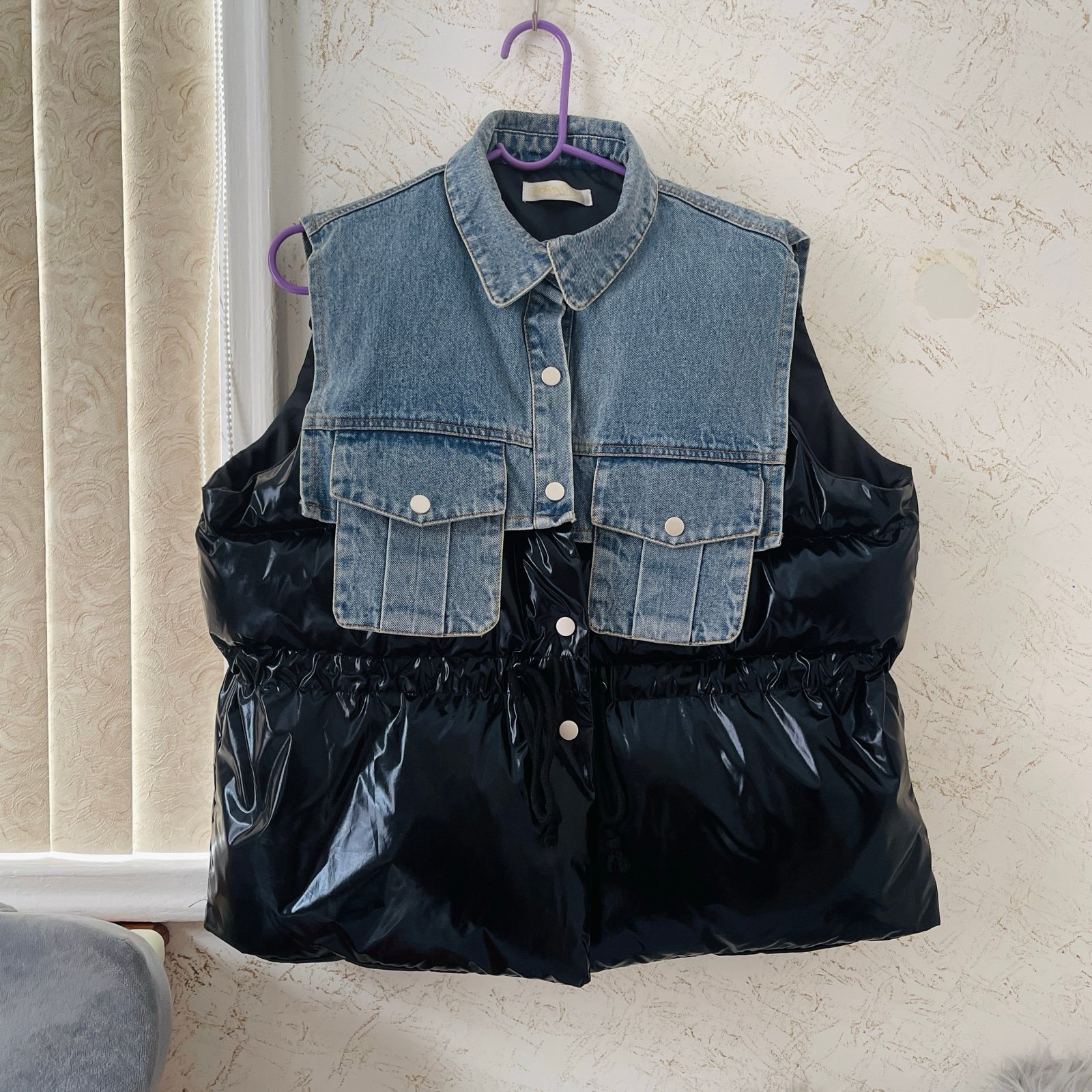 jean splice style padded vest