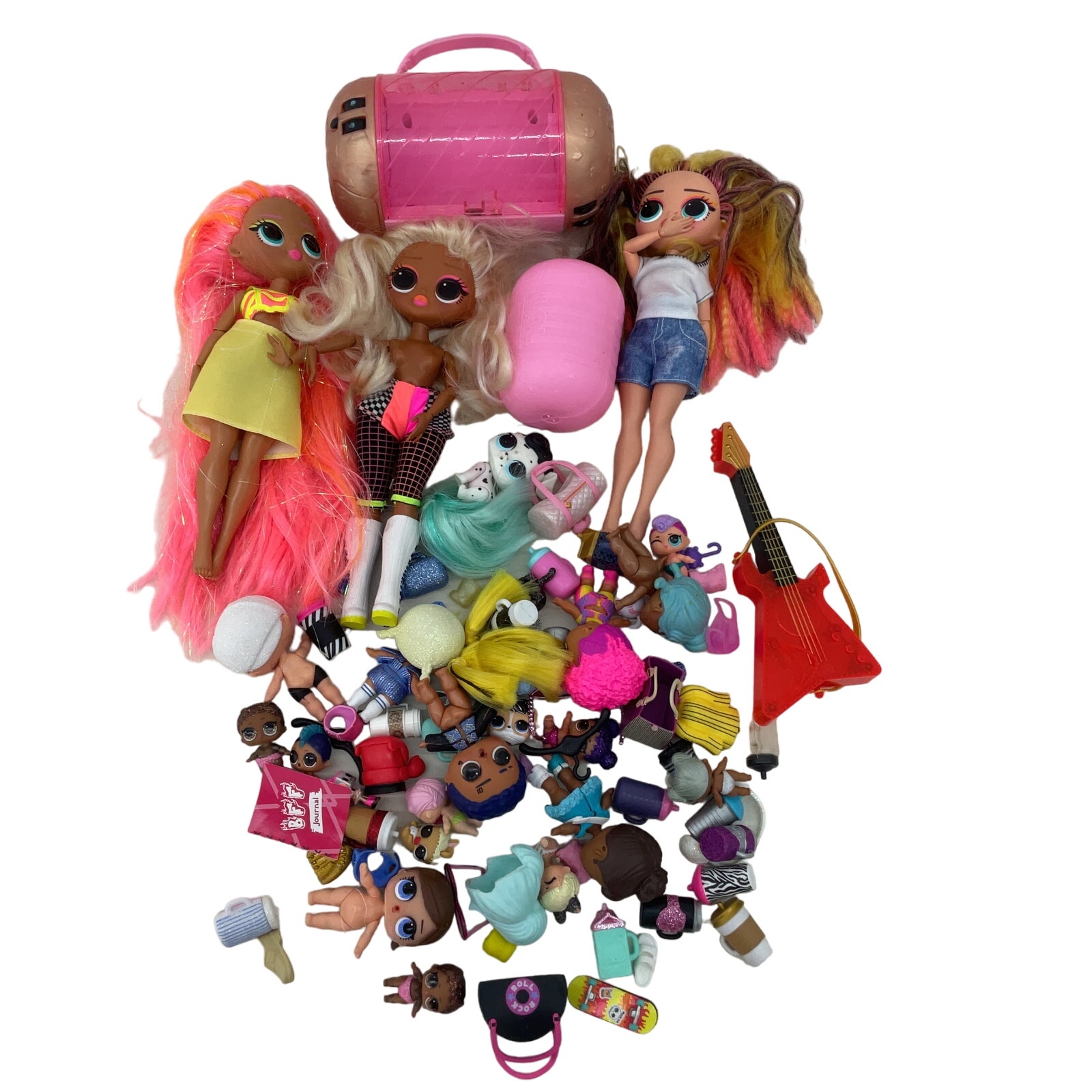 MGA Multicolor Preowned Play Dolls LOL OMG Surprise Big Lil Sistas Toys Mixed