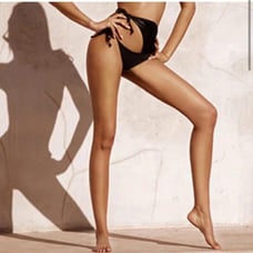 NWT beach bunny Iman black high waist cutout skimpy bikini bottom