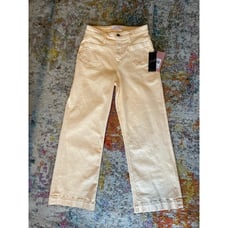 JEN7 by 7 For All Mankind Patch Pocket Mid Rise Crop Wide Leg Jeans Size 2