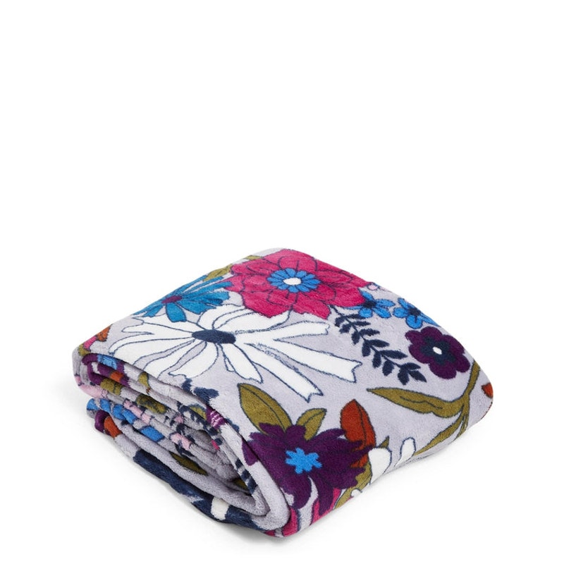 New Vera Bradley Bengal Lily 80 x 50 Plush Throw Blanket Fleece Bedding Floral