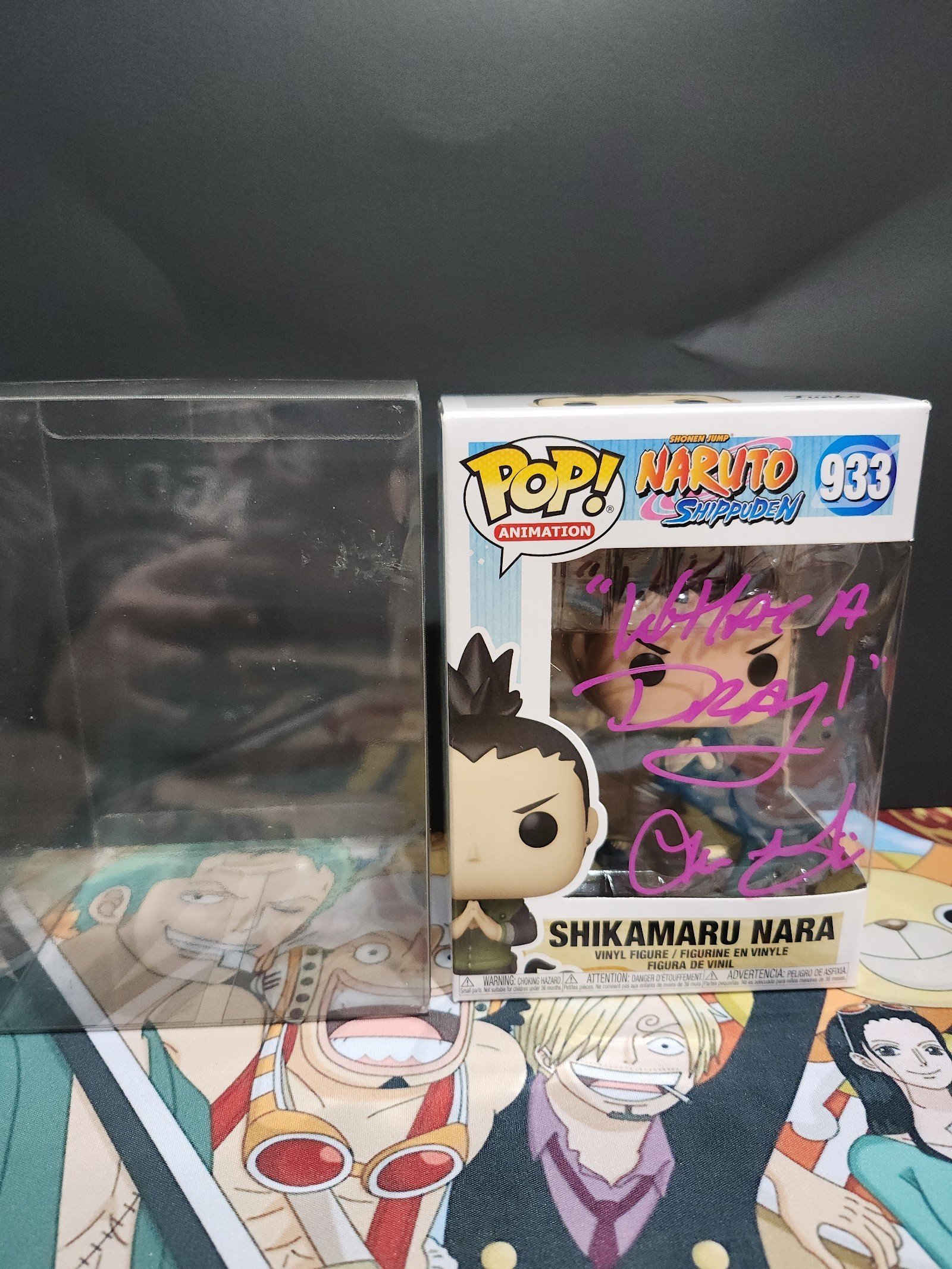 Shikamaru Nara - naruto shippuden funko 933 signed by Tom Gibis