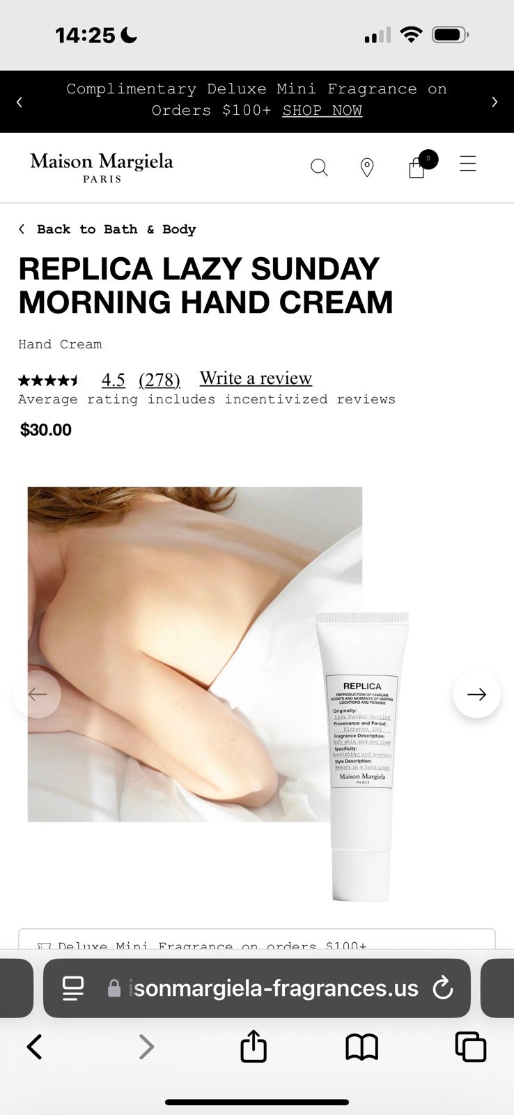 REPLICA LAZY SUNDAY MORNING HAND CREAM *2