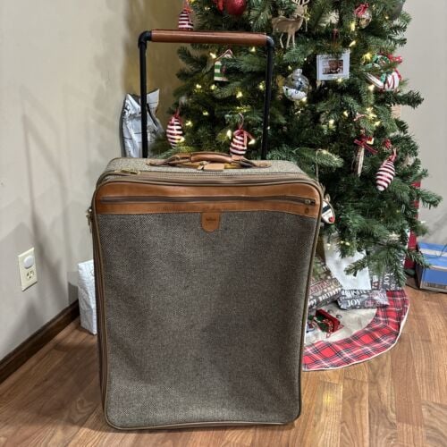 Vintage Hartmann Tweed Large Expandable Rolling Wheeled Luggage Suitcase 27x20