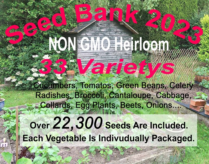 Over 22,300 Survival Seed Kit. Heirloom Seed's & Non GMO. 33 variety vegetables