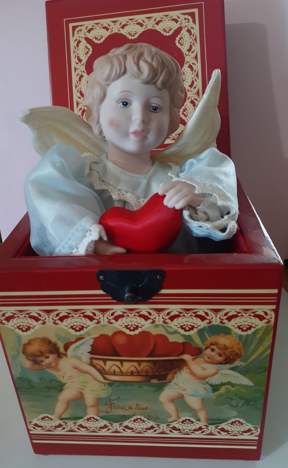 Vintage 1987 Enesco Cupid's Touch Music Jack in the Box Limited