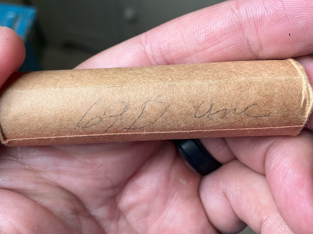 1969D “uncirculated” unsearched roll of pennies