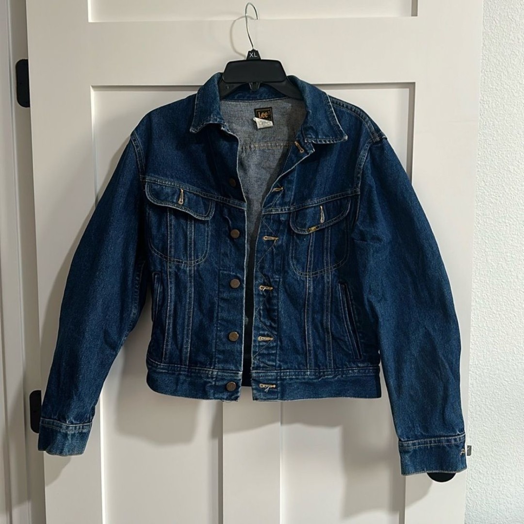 Vintage Lee Women's 38 Button Front Jean Trucker Jacket Blue Denim Western Coat