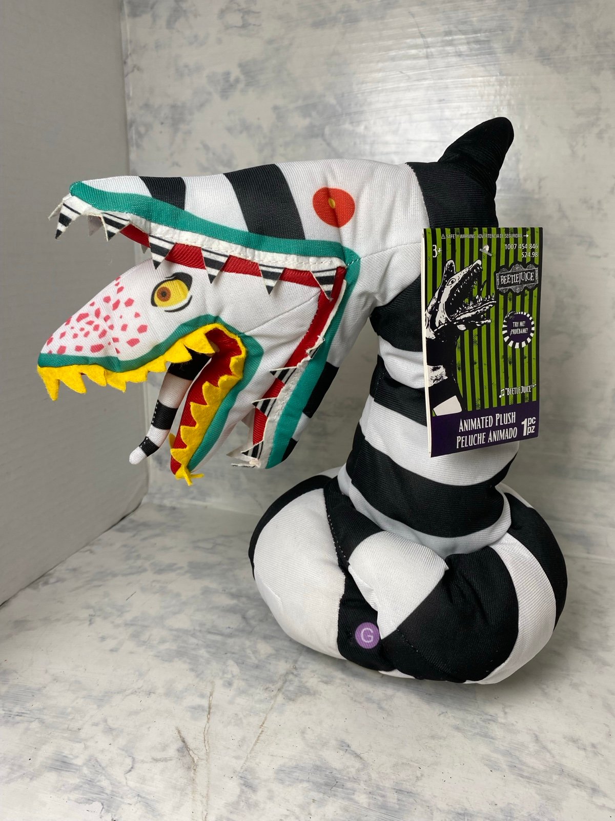 11 Tall Beetlejuice Sandworm Animated Gemmy Plush Halloween Greeter