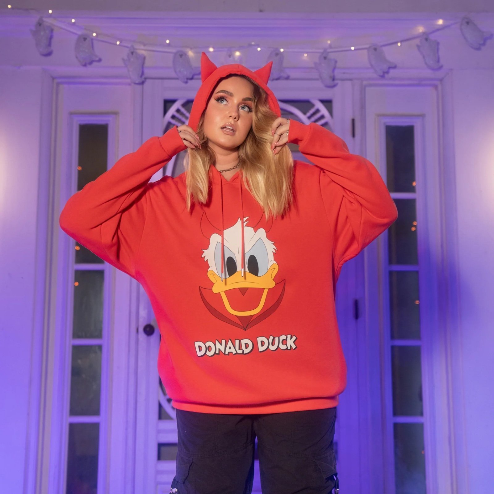 Donald Duck Devil Hoodie-Medium-NWT**