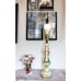 Vintage Art Nouveau Style Porcelain Lamp, Floral Lamp with Gold Gilt Accents