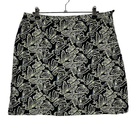Vintage Kim Rogers Black & Yellow Butterfly Printed Mini Skort 12