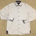Coogi Luxe Men's Dress Shirt White W/ Purple Stripes Trim & Embroidery Small