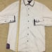 Coogi Luxe Men's Dress Shirt White W/ Purple Stripes Trim & Embroidery Small