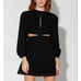 Walter Baker Hannah Eyelet Long Sleeve Mini Dress Black Size Large NWT