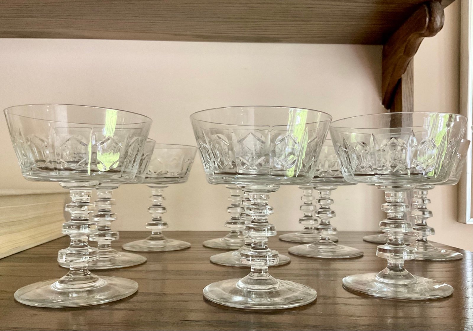 Vintage Crystal Champagne Glasses | 12 total