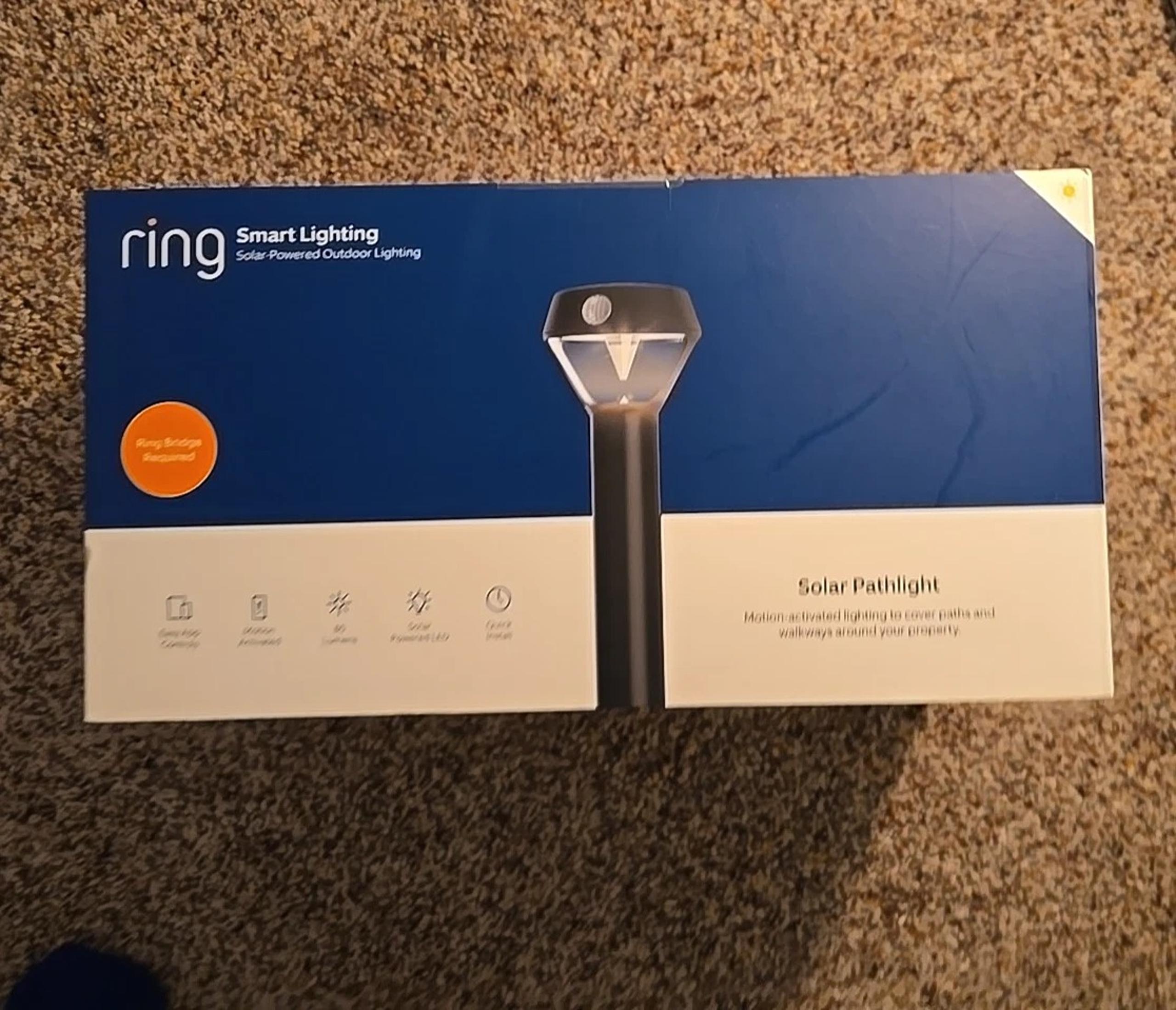 Ring Solar Powered Pathway Light (Black) single light