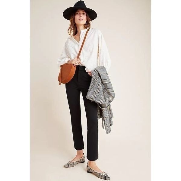 Anthropologie The Essential Slim Tulip-Hem Pants Size 2 NWT