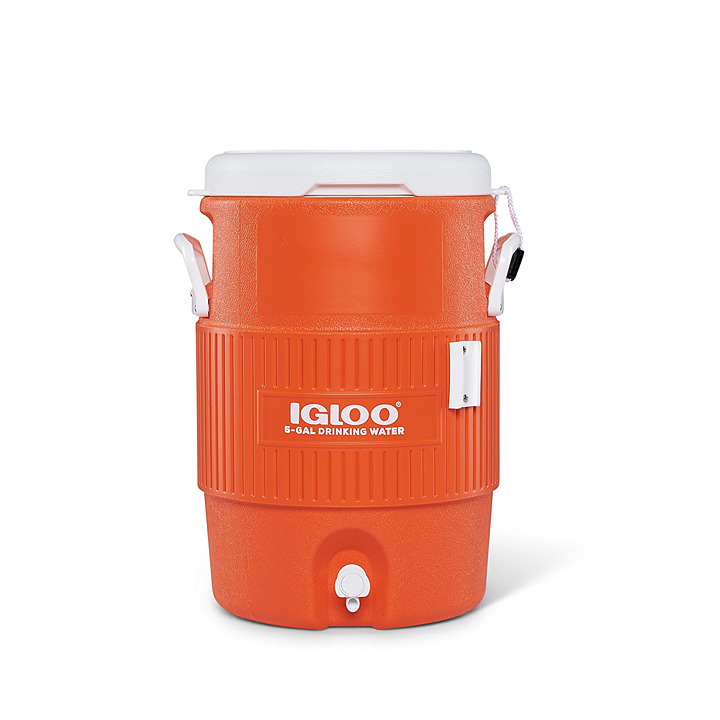 Igloo Seat Top 5 Gal Orange Beverage Cooler/Hand Wash Station
