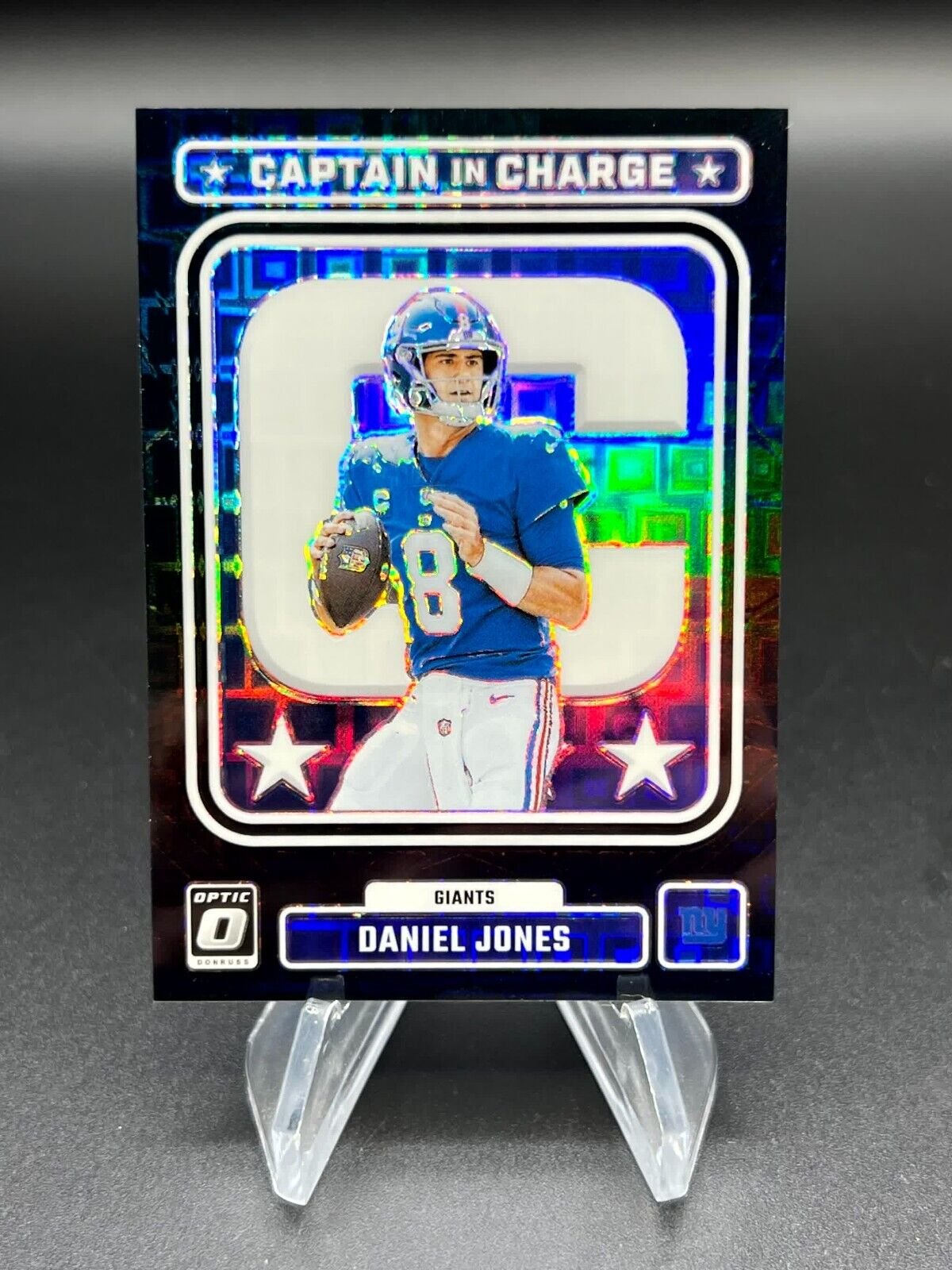 Daniel Jones 2023 Donruss Optic Captain In Charge Black Pandora #/25 Giants