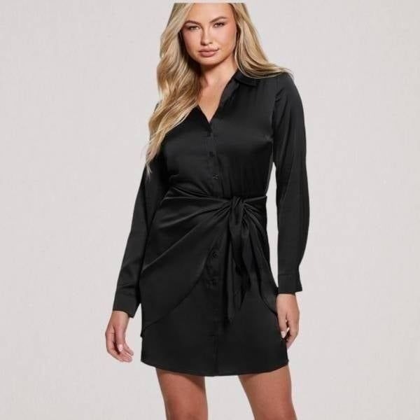 Guess Eco Alya Dress Black Size Large NWOT 118 MSRP