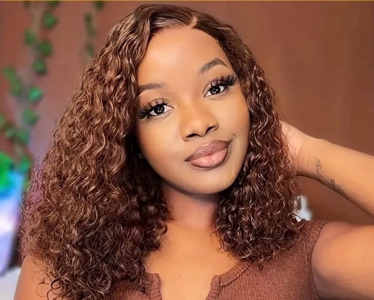 16 Inch curly hair bob wig