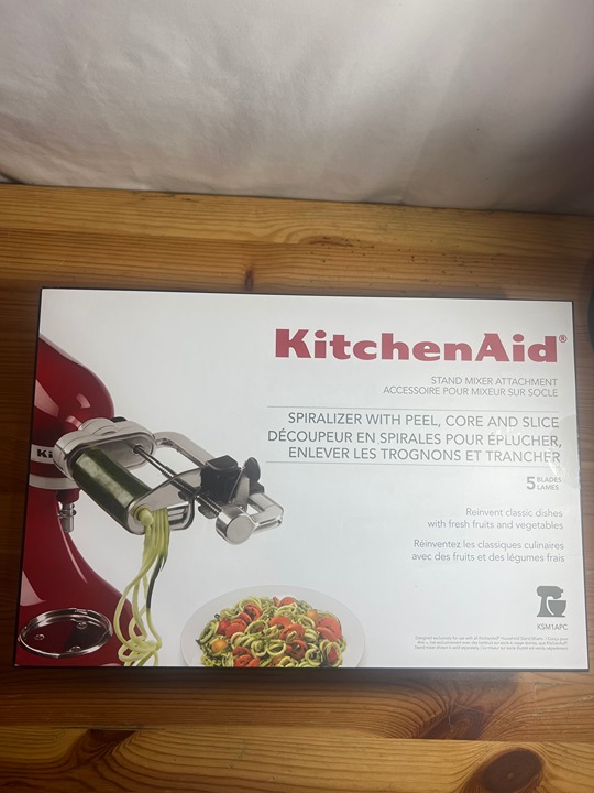 KitchenAid Fruit and Vegetable Spiralizer Attachment Stand Mixer, Polished Alumi