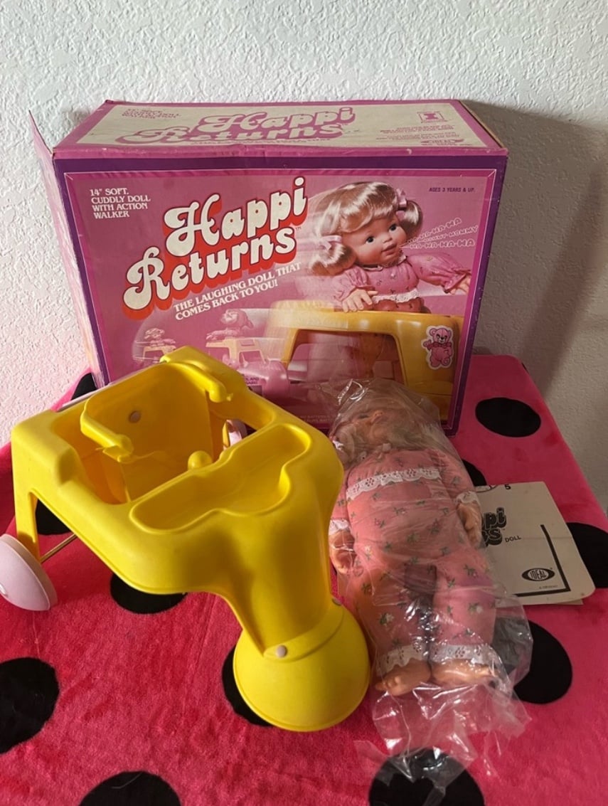 Vintage Happi Returns 14” Baby Doll & Action Walker Original Box Ideal Read