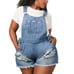 SUPER CUTE ☆ DISTRESSED ☆ MEDIUM WASH DENIM ☆ SHORTALL ☆ 28w ☆ NWT