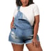 SUPER CUTE ☆ DISTRESSED ☆ MEDIUM WASH DENIM ☆ SHORTALL ☆ 28w ☆ NWT