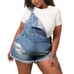 SUPER CUTE ☆ DISTRESSED ☆ MEDIUM WASH DENIM ☆ SHORTALL ☆ 28w ☆ NWT