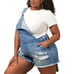 SUPER CUTE ☆ DISTRESSED ☆ MEDIUM WASH DENIM ☆ SHORTALL ☆ 28w ☆ NWT